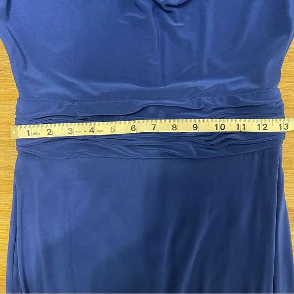 Marina Sequined Long Sleeves Cobalt Blue Evening Gown Sz 6 - Picture 9 of 11